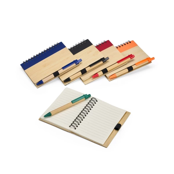 Caderno ecólogico com caneta personalizado